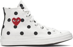 Кроссовки Converse Comme des Garçons x Chuck Taylor All Star 70 Hi White Polka Dot, белый