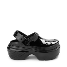 Блестящие сабо на платформе Crocs Stomp, черный