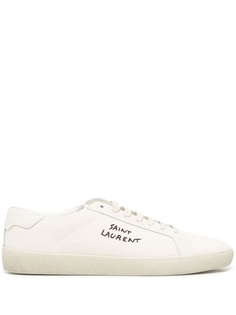 Saint Laurent парусиновые кроссовки Court Classic SL/06 Embroidered, белый