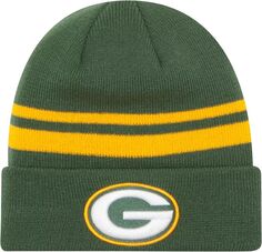 Мужские зеленые трикотажные кроссовки New Era Green Bay Packers с манжетами