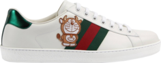 Кроссовки Doraemon x Gucci Ace Ivory Devil Patch, слоновая кость
