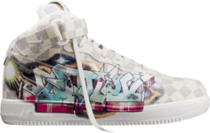 Лимитированные кроссовки Nike Louis Vuitton x Air Force 1 Mid Graffiti, белый