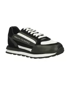 Кроссовки из кожи и ткани Armani Exchange, зеленый