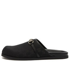 Туфли броги Gucci Rhain Gg Monogram Clog, черный