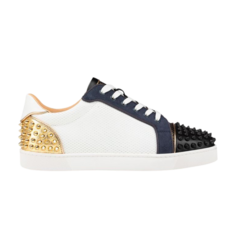 Кроссовки Christian Louboutin Seavaste 2 Orlato Flat Navy Gold, белый