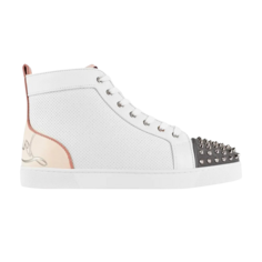 Кроссовки Christian Louboutin Fun Lou Spikes Flat High White Cream, белый