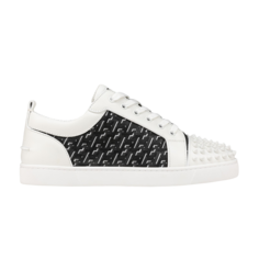 Кроссовки Christian Louboutin Louis Junior Spikes Orlato Flat CL Monogram - White Black, белый
