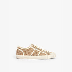 Кроссовки Julio gg Canvas с низким верхом Gucci, бежевый