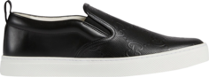 Кроссовки Gucci Slip-On GG Embossed - Black, черный