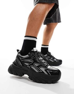 Черно-белые массивные кроссовки ASOS DESIGN