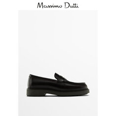 Лоферы мужские Massimo Dutti с многоуровневым краем, коричневый