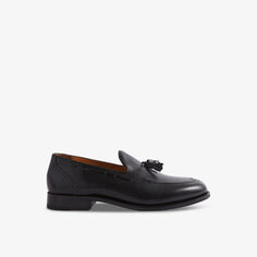 Кожаные мокасины Clayton с кисточками Reiss, черный