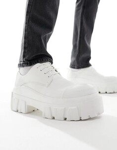 Белые массивные туфли на шнуровке ASOS