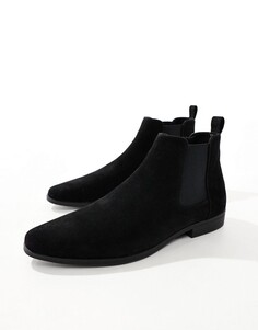 Черные ботинки челси из искусственной замши ASOS DESIGN