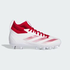 Бутсы для американского футбола Adizero Impact.2 Adidas, цвет Cloud White/Team Power Red 2/Cloud White