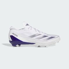 Electric Бутсы для американского футбола Adizero Adidas, цвет Cloud White/Team College Purple/Cloud White