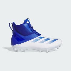 Бутсы Adizero Chaos для американского футбола Adidas, цвет Cloud White/Royal Blue/Cloud White