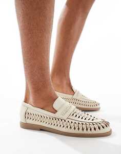 Белые плетеные лоферы River Island
