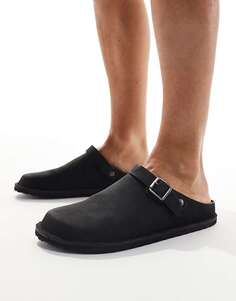 ASOS DESIGN – сабо-мюли im Loafer-Design в цвете Schwarz