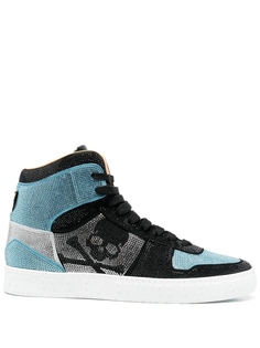 Philipp Plein высокие кроссовки Strass, синий