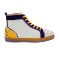 Кроссовки Christian Louboutin Fun Lou Spikes Flat High Purple Yellow, белый