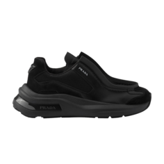 Кроссовки Prada Systeme Brushed Leather Sneaker, черный
