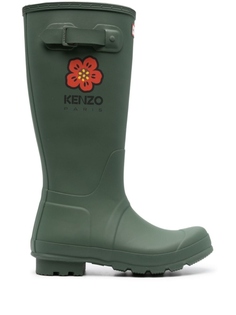 Kenzo резиновые сапоги с принтом Boke Flower из коллаборации с Hunter, зеленый