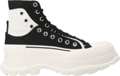 Кроссовки Alexander McQueen Tread Slick Ankle Boot Black White Overlapping Panels, черный