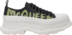 Кроссовки Alexander McQueen Tread Slick Lace Up Graffiti Logo - Black Khaki, черный