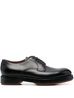 Zegna глянцевые оксфорды, черный