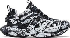 Кроссовки Balenciaga Track Sneaker Graffiti - Black White, черный