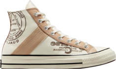Кроссовки Chuck 70 Leather Overlay High Egret Champagne Tan, кремовый Converse