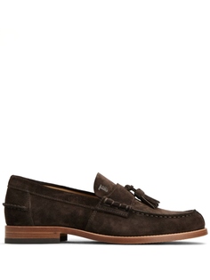 Tods лоферы с тисненым логотипом, коричневый Tod’S