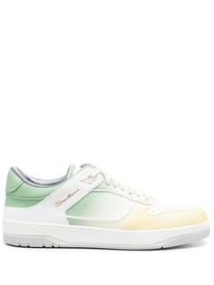 Кроссовки Santoni Gradient Effect, белый/зеленый