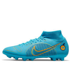 Кроссовки mercurial superfly 8 academy hg Nike, голубой