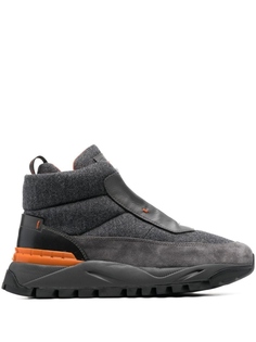 Santoni высокие кроссовки на шнуровке, серый