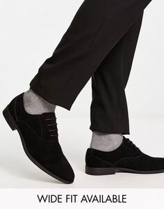Черные оксфорды с эффектом замши ASOS