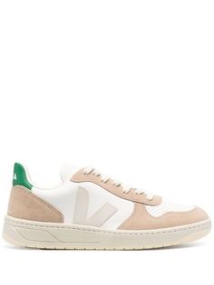 Кроссовки Veja V-10, белый/бежевый/зеленый