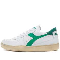 Кроссовки Diadora Basket Low Used, цвет White & Verdant Green