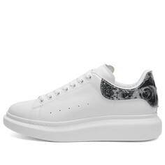 Кроссовки Alexander Mcqueen Metalic Flower Tab Oversized Sneaker, цвет White & Silver