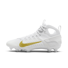 Бутсы Nike Huarache 9 Elite LAX Lacrosse Cleats, цвет White/White/Metallic Vivid Gold