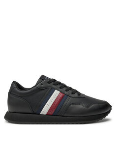 Кроссовки Tommy Hilfiger Runner Evo Lth Mix Ess, черный