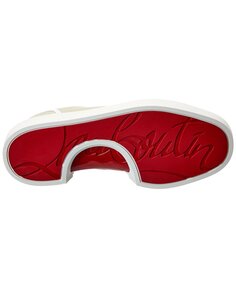 Christian Louboutin Adolon Junior Кроссовки на платформе из парусины и кожи, бежевый