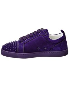 Christian Louboutin Louis Junior Spikes Замшевые кроссовки, синий