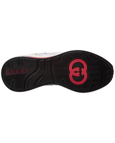 Кожаные кроссовки Gucci Ultrapace, серебро