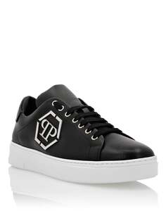Кожаные низкие кеды Hexagon Philipp Plein, черный