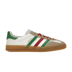 Кроссовки Gucci Adidas x Gucci Gazelle White Green Red, белый