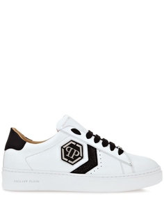 Philipp Plein кроссовки с нашивкой-логотипом, белый