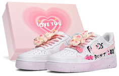 Кроссовки Nike Air Force 1 Skateboarding Shoes Men Low-top Pink/white/black, белый