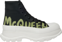Кроссовки Alexander McQueen Tread Slick Boot Graffiti Logo - Black Khaki, черный